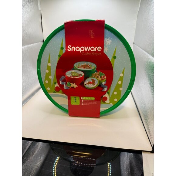 Snapware Holiday Cookie Keeper 6-Piece Set With Festive Designs & Matching Lids - Picture 7 of 7